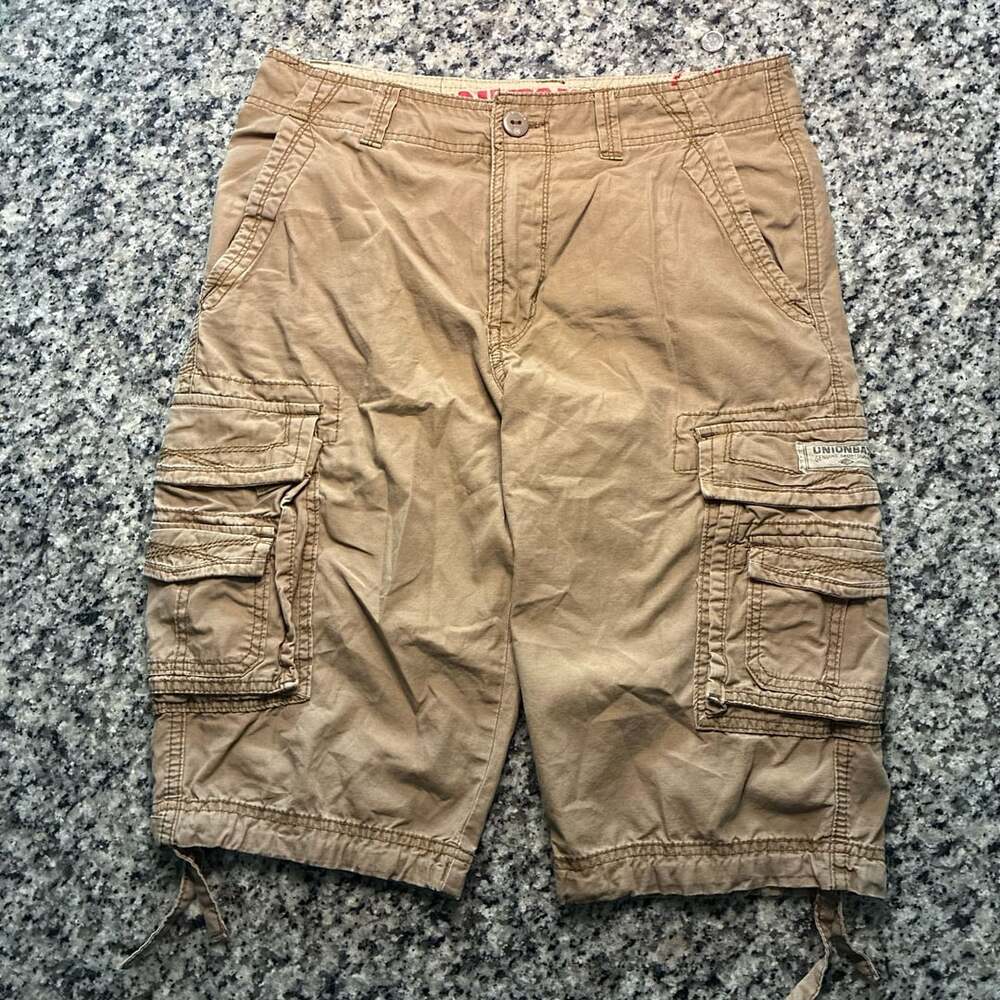 Unionbay Men's Tan Brown Cotton Cargo Shorts Size 30
